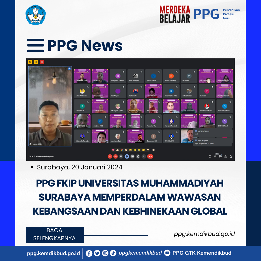 PPG FKIP Universitas Muhammadiyah Surabaya Memperdalam Wawasan Kebangsaan dan Kebhinekaan Global